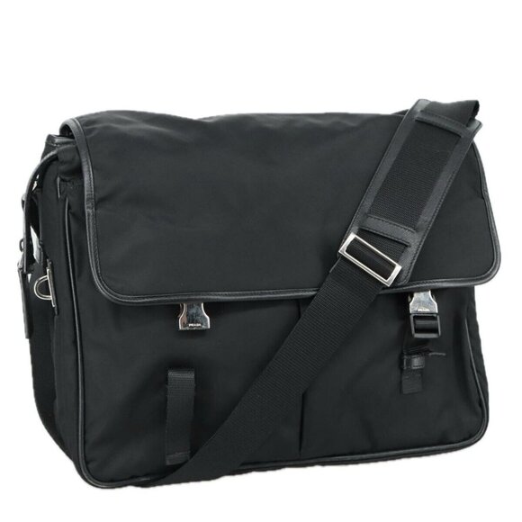 PRADA Shoulder Bag Nylon Black Auth - Picture 1 of 16